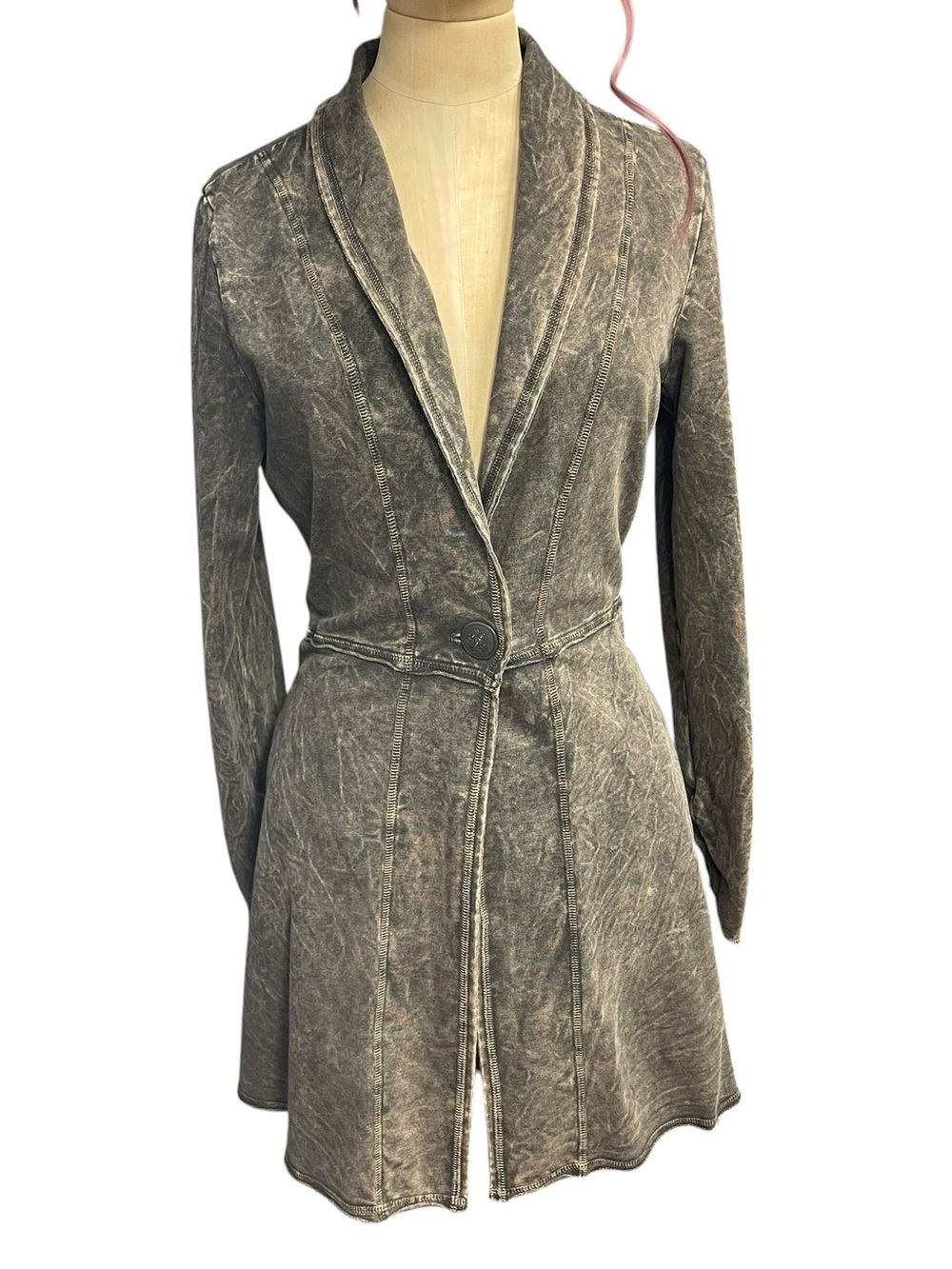 Kika Paprika Acid Wash Mineral Wash Sweatshirt Cardigan Jacket Blazer Tunic M/L